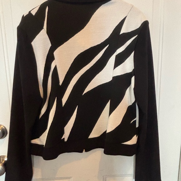 Frank Lyman Design Black and White Zip Blazer Jacket Size 14 - Picture 4 of 5